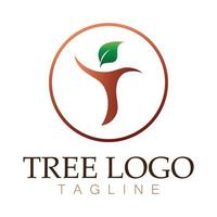 árbol logo icono vector ilustración design.vector silueta de un árbol plantillas de árbol logo y raíces árbol de la vida diseño ilustración