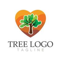 árbol logo icono vector ilustración design.vector silueta de un árbol plantillas de árbol logo y raíces árbol de la vida diseño ilustración