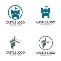 Plantilla de diseño de ilustración de vector de símbolo de logotipo de castillo