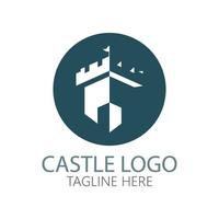 Plantilla de diseño de ilustración de vector de símbolo de logotipo de castillo