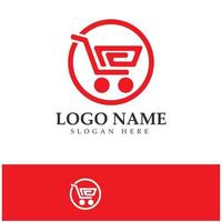 e-commerce logo and online shop logo design with modern concept vector