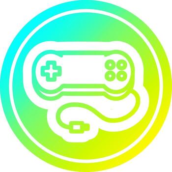 console game controller circular in cold gradient spectrum vector