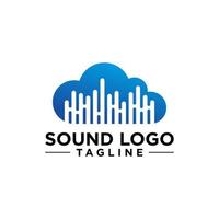 plantilla de vector de logotipo de onda de sonido