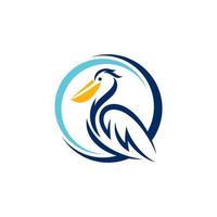 Pelican Bird Logo Abstract Design Vector Template