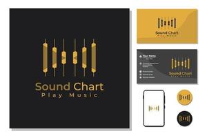 Circle combination logo design with bar chart vector