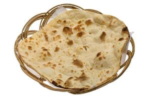 Plain Naan on white photo