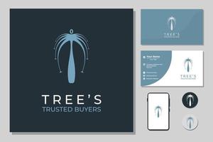 Nature trees vector illustration logo design.