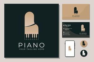 concepto de logotipo sonido de piano vector