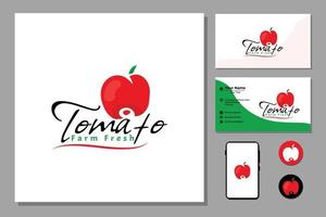 Tomato Logo Design Template. Vector Illustration