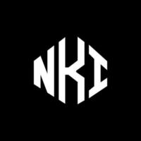 NKI letter logo design with polygon shape. NKI polygon and cube shape logo design. NKI hexagon vector logo template white and black colors. NKI monogram, business and real estate logo.