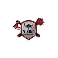 plantilla de logotipo vikingo de casco. vector