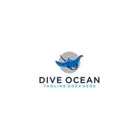 Stingray fish logo in modern and minimalist style vector
