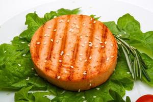 Salmon burger cutlet photo