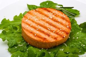 Salmon burger cutlet photo