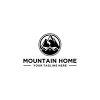 diseño de logotipo de casa de montaña vector