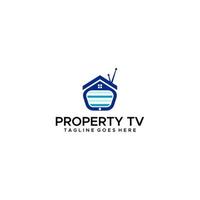 diseño de logotipo de programa de televisión de propiedad de hogar vector