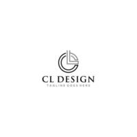 diseño de letrero de logotipo lc, cl vector