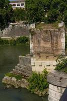 Rome bridges with river  close up view photo