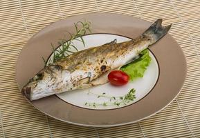 Grilled seabass fish photo