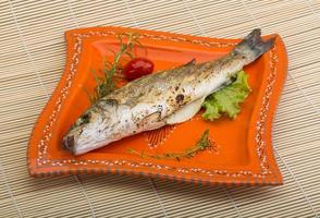 Grilled seabass fish photo