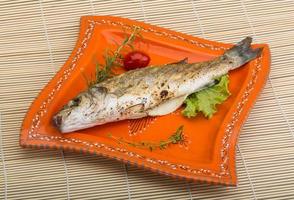 Grilled seabass fish photo