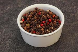 Peppercorn heap in the bowl photo