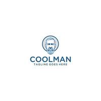 cool man ice logo design vector