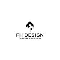 hf, fh diseño de letrero de logotipo inicial para su empresa vector