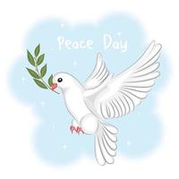 día internacional de la paz, afiche de la paloma de la paz, ilustración vectorial. vector