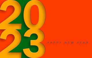 Happy New Year 2023, festive pattern on color background