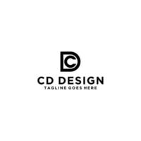 CD or C or DC or D initial letter logo design template vector