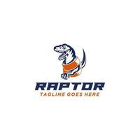 Raptor and steel logo sign design vector