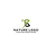 pb, bp diseño de logotipo inicial de la naturaleza vector