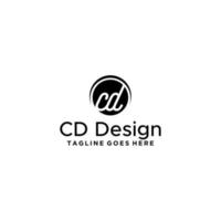 vector de plantilla de diseño de logotipo de letra inicial de cd