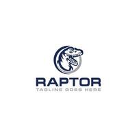 diseño de letrero de logotipo creativo raptor vector