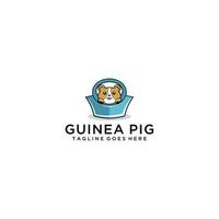 guinea pig shop logo design vector