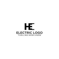 HE, EH electric logo sign design vector