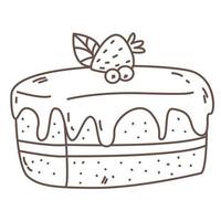 Piece of cake with strawberry vector