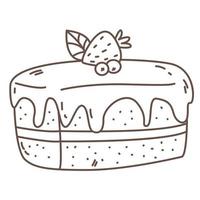 Piece of cake with strawberry vector