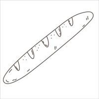 French Baguette in doodle vector