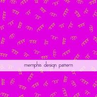 Vector simple background with memphis style pattern. Frame for your design. Poster, banner, flyer , advertisement element. Pink and yellow colored. Hand drawn simple elements.