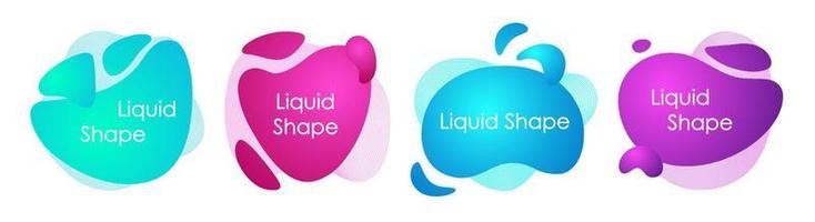 Set of  abstract liquid shapes. Fluid gradient design templates for banner, emblem, flyer. Vector Futuristic dynamic elements.