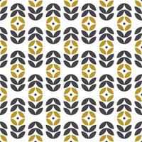 Abstract seamless geometric pattern in scandinavian style. Retro floral motif. Vector wallpaper.