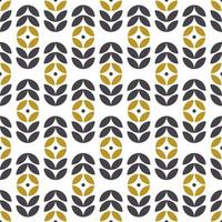 Abstract seamless geometric pattern in scandinavian style. Retro floral motif. Vector wallpaper.