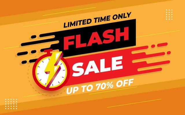 Flash sale banner template for online shop promotion