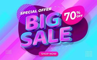 Big sale banner template. Promotion sign banner vector