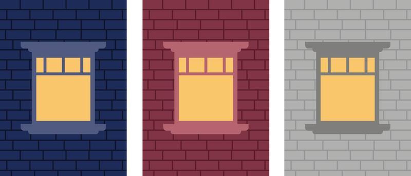 vector illustration of a window with a stone wall