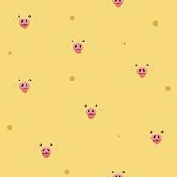 Cute pig animal cartoon seamless pattern vector