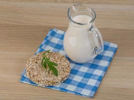 Kefir with crispbread photo