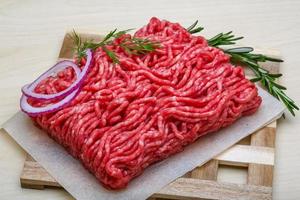 Raw beef minced meat photo